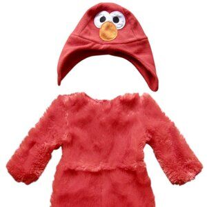 Elmo Plush Red Costume with Cap Toddler Size Small 2T Sesame Street HALLOWEEN